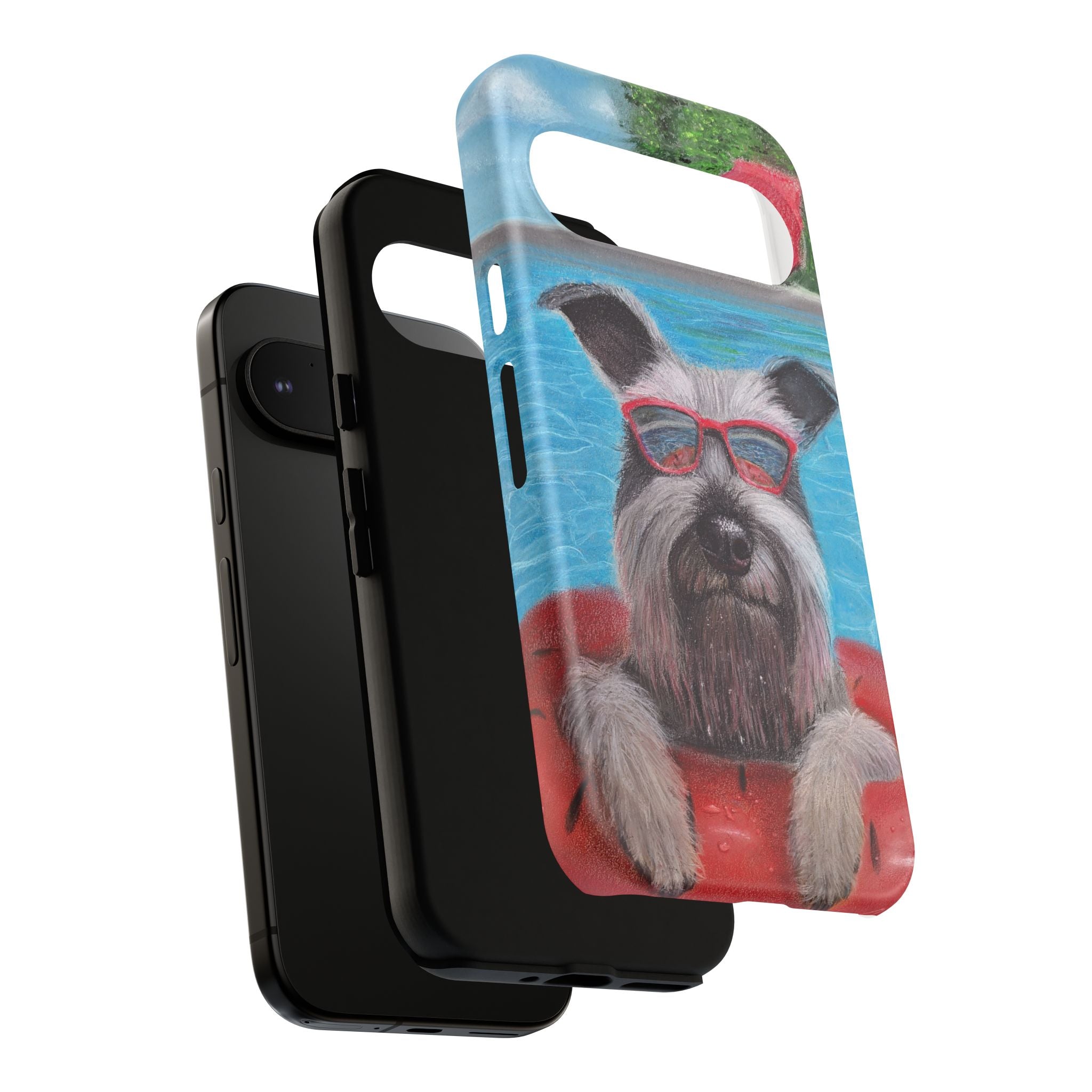 "Cool in the Pool" Phone Case — Cute Schnauzer in the Sun