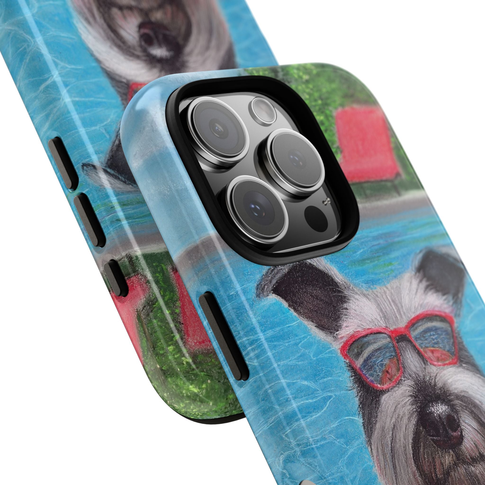 "Cool in the Pool" Phone Case — Cute Schnauzer in the Sun
