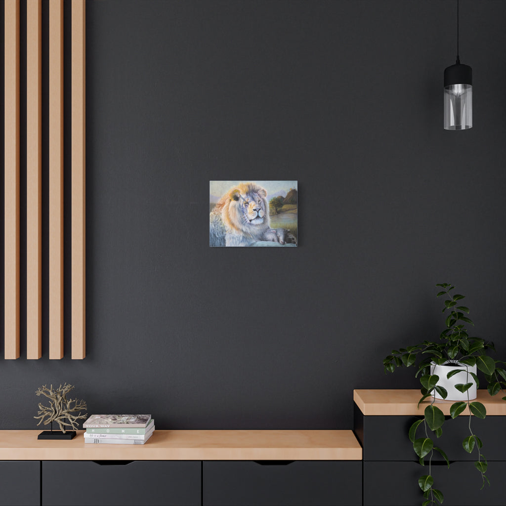 "Lion and Lamb" Matte Canvas Wall Art — Peaceful Religious Landscape