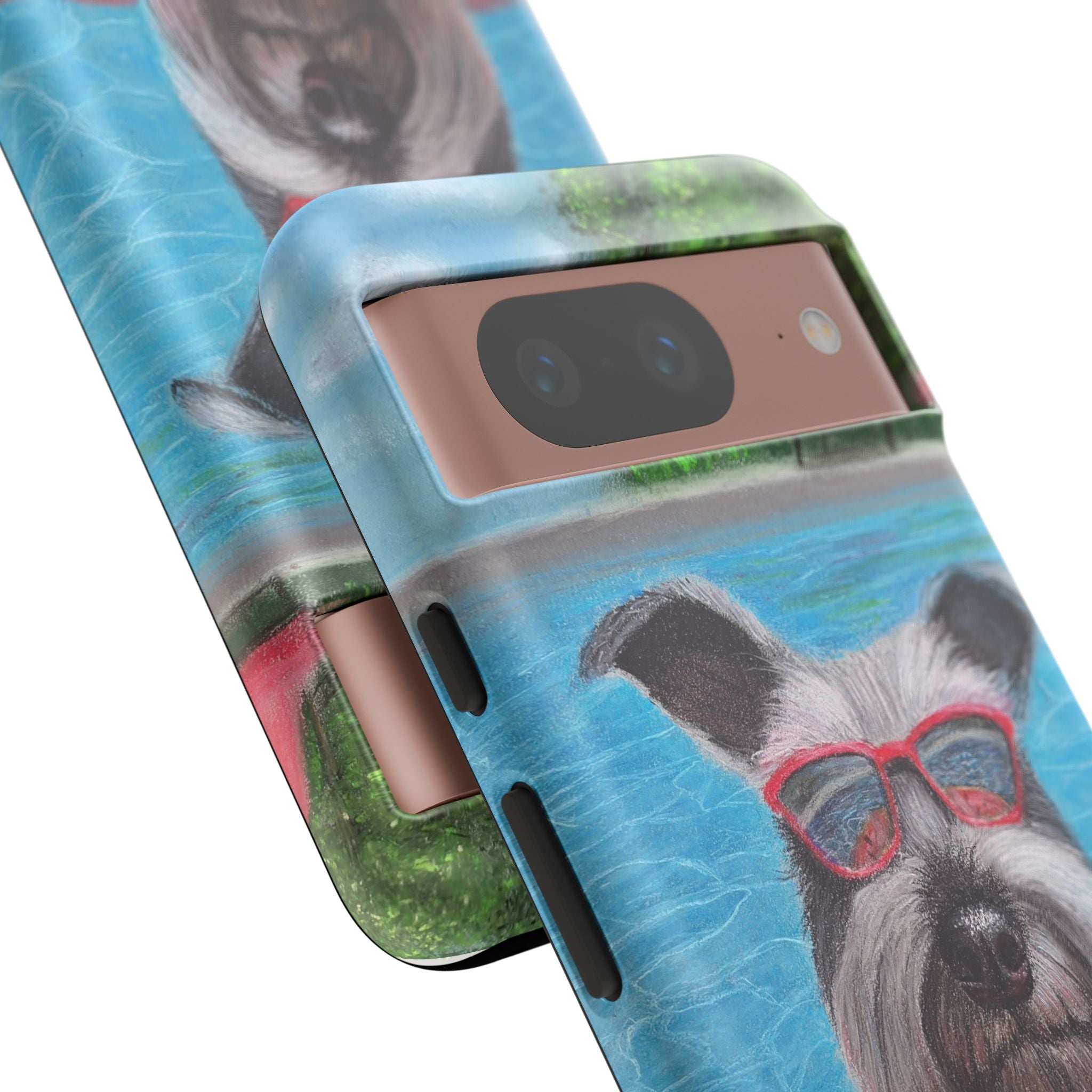 "Cool in the Pool" Phone Case — Cute Schnauzer in the Sun