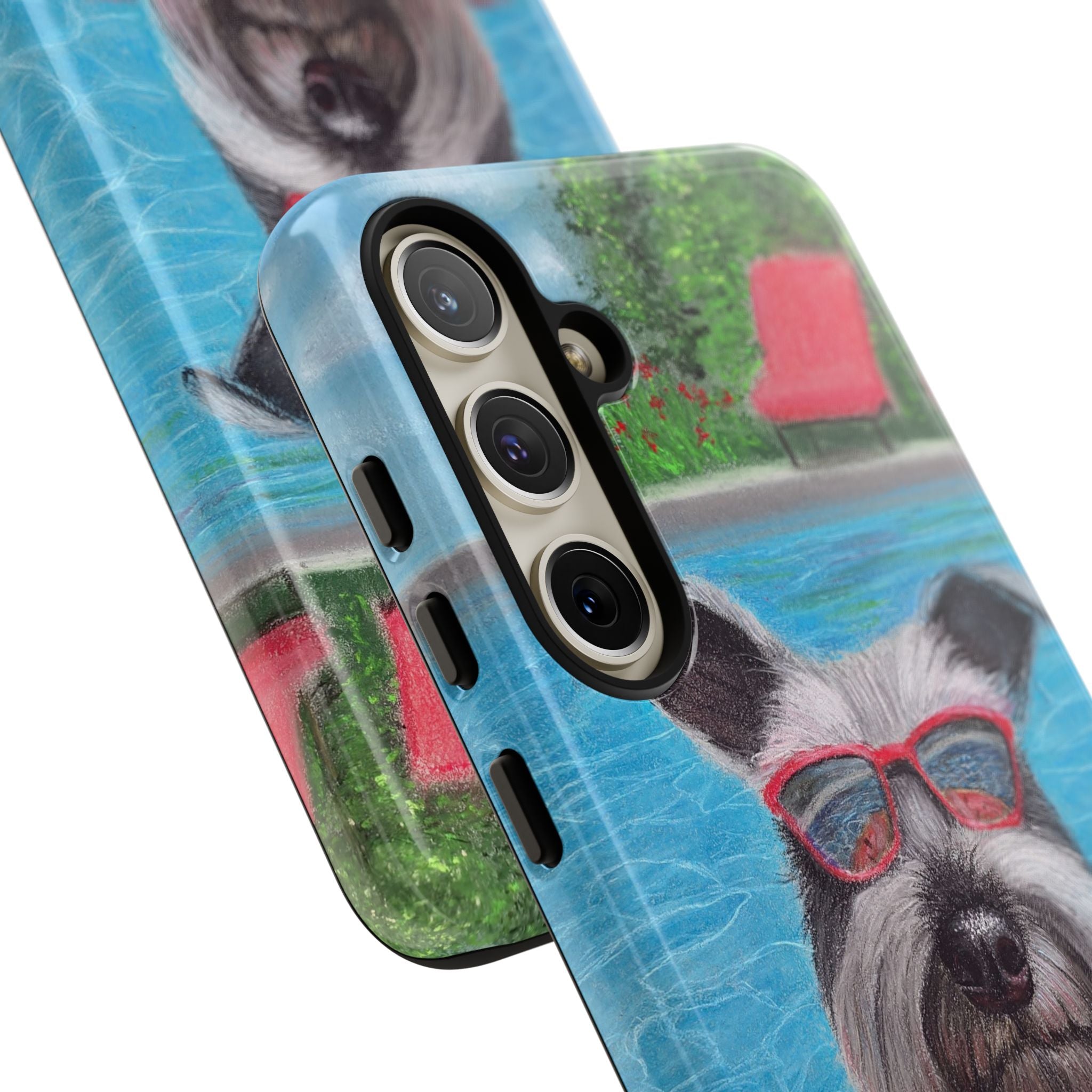"Cool in the Pool" Phone Case — Cute Schnauzer in the Sun