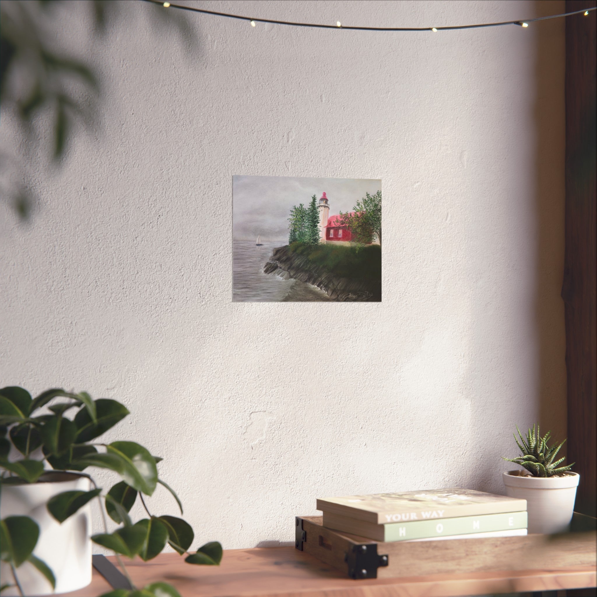 Lighthouse Cliff Fine Art Poster — Coastal Seascape Print