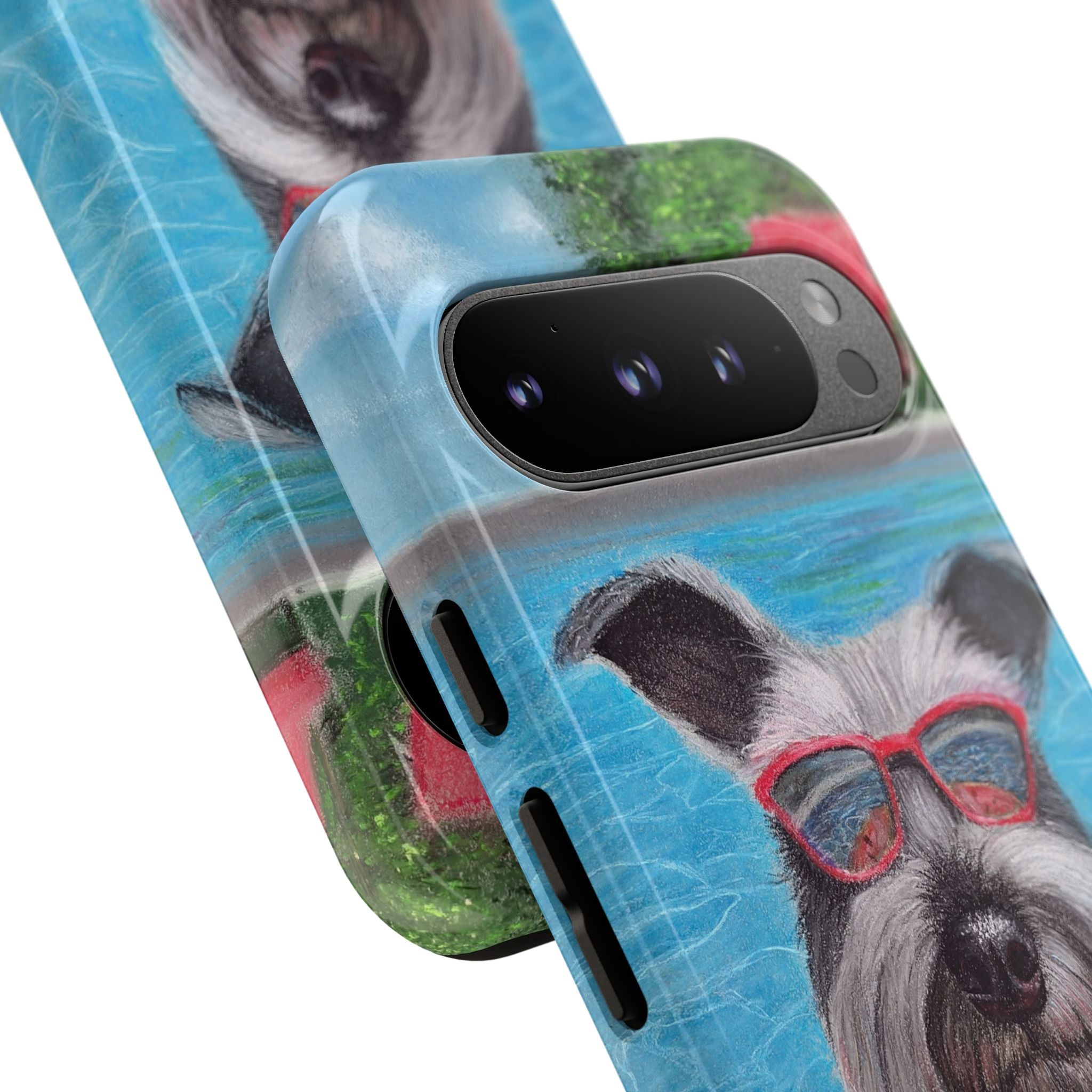 "Cool in the Pool" Phone Case — Cute Schnauzer in the Sun