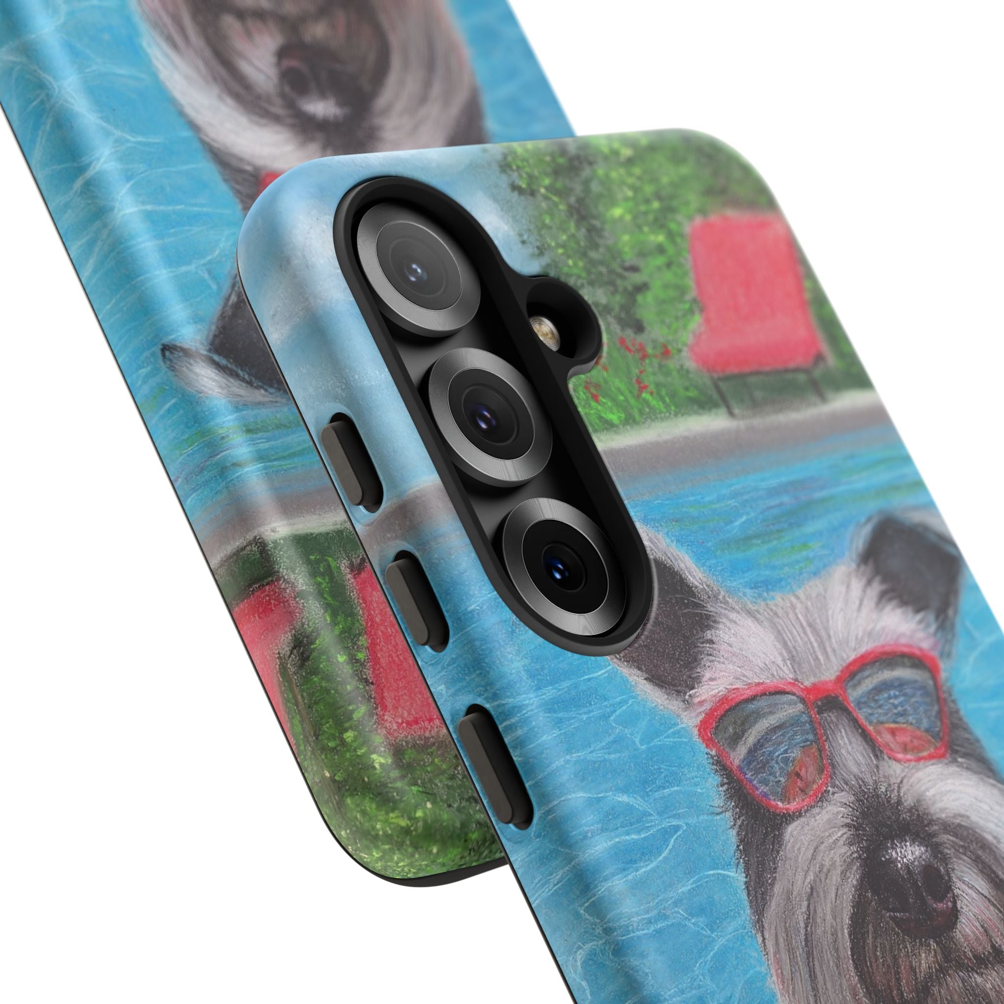 "Cool in the Pool" Phone Case — Cute Schnauzer in the Sun