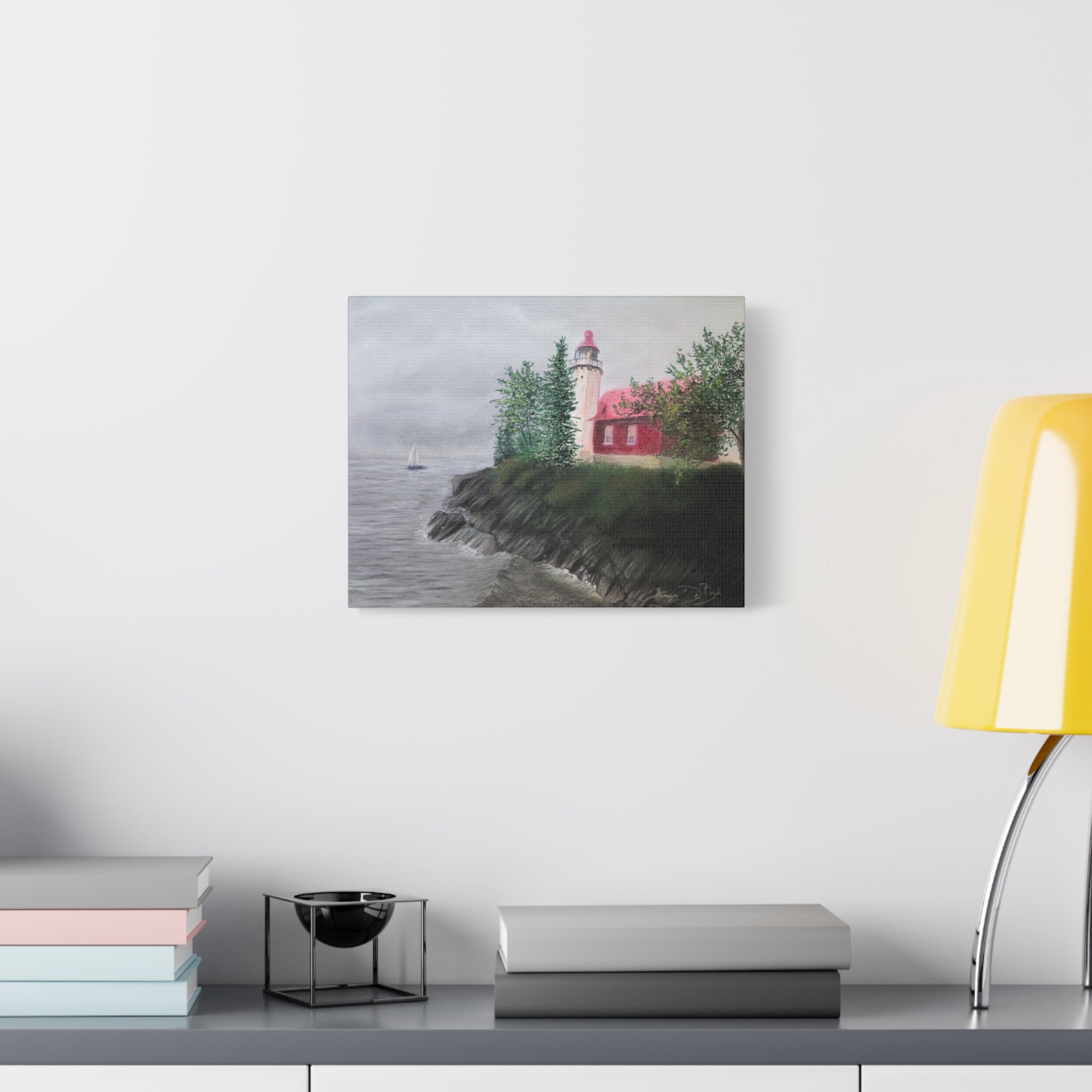 Lighthouse Coastal Canvas Print — Matte Stretched Wall Art