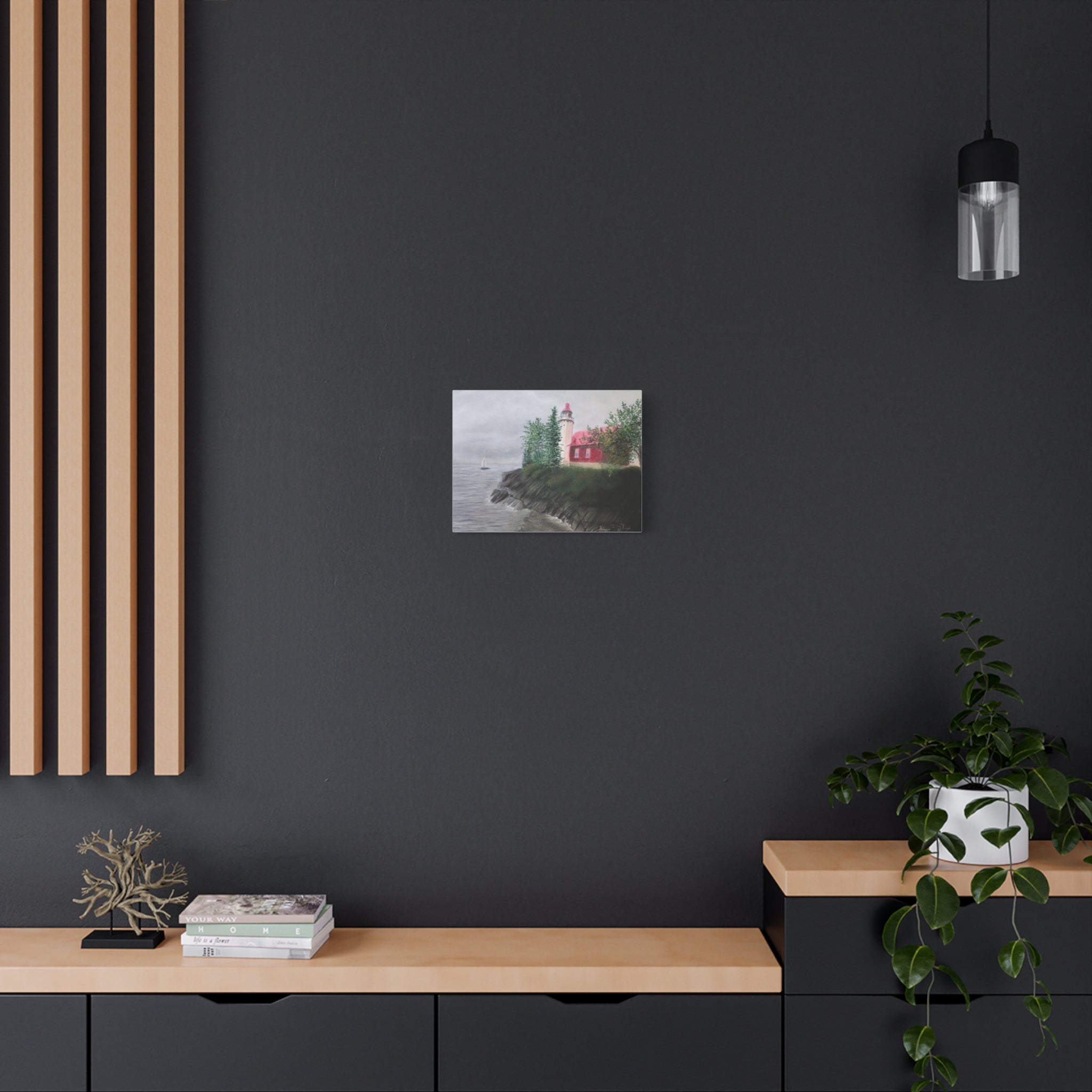 Lighthouse Coastal Canvas Print — Matte Stretched Wall Art