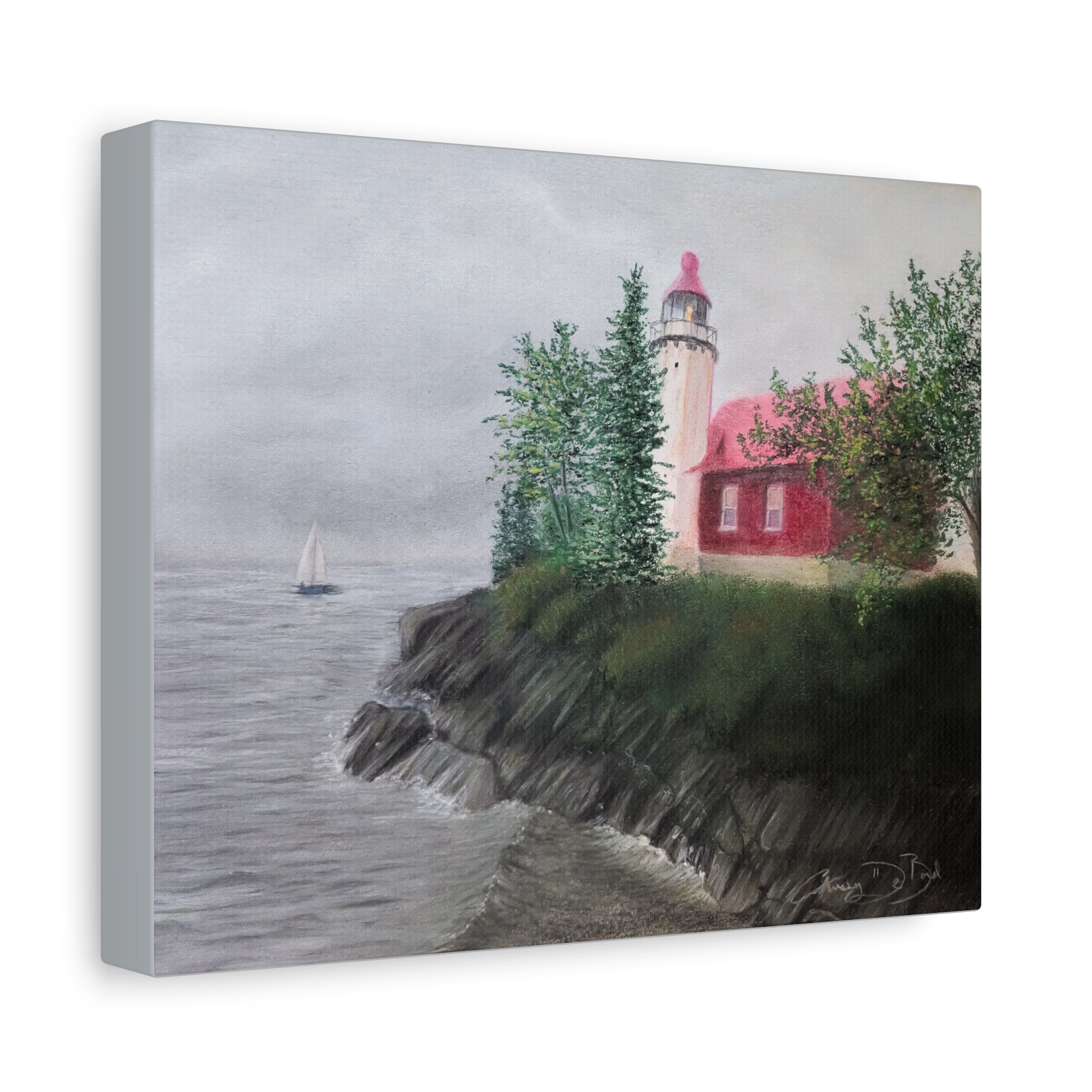 Lighthouse Coastal Canvas Print — Matte Stretched Wall Art