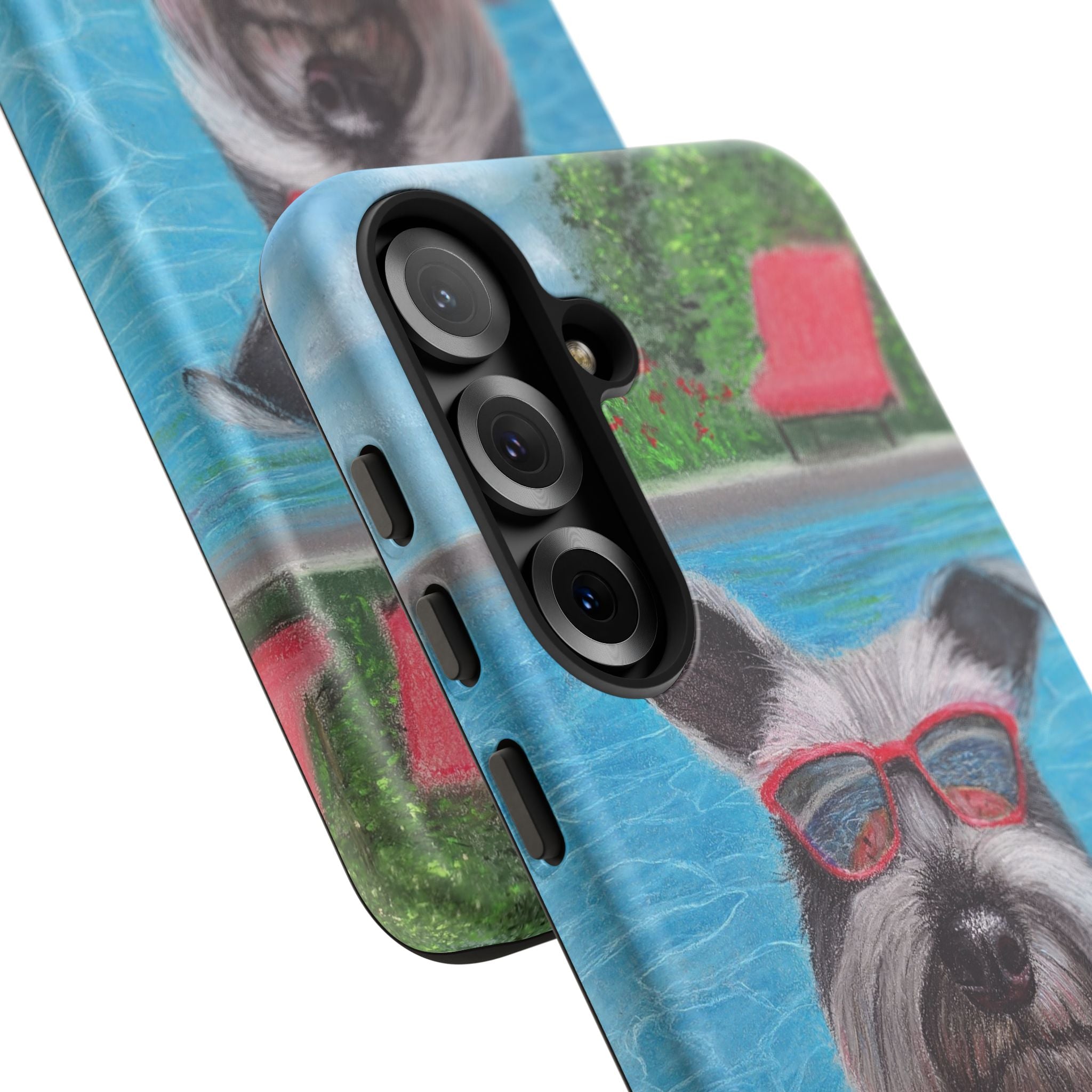 "Cool in the Pool" Phone Case — Cute Schnauzer in the Sun