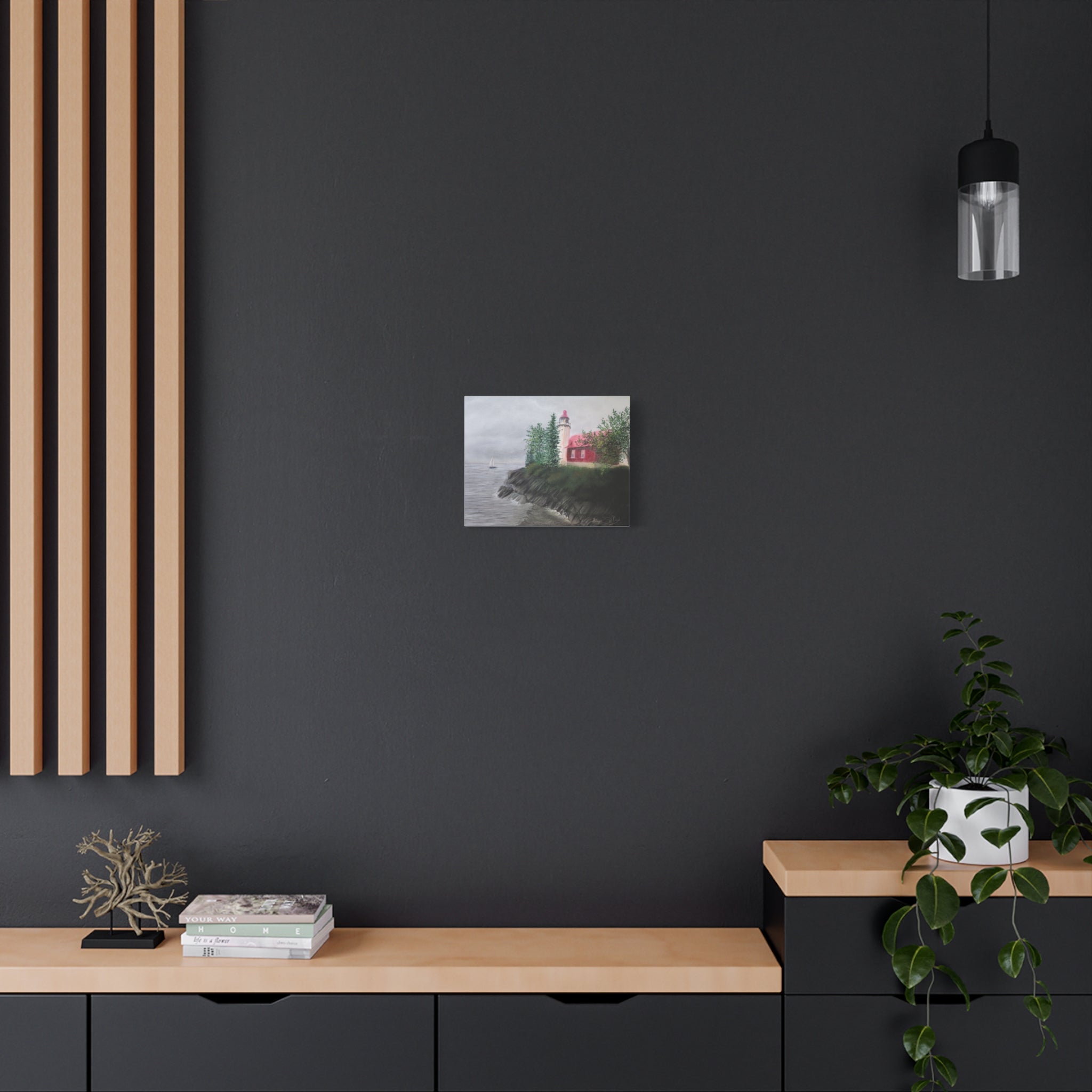 Lighthouse Coastal Canvas Print — Matte Stretched Wall Art