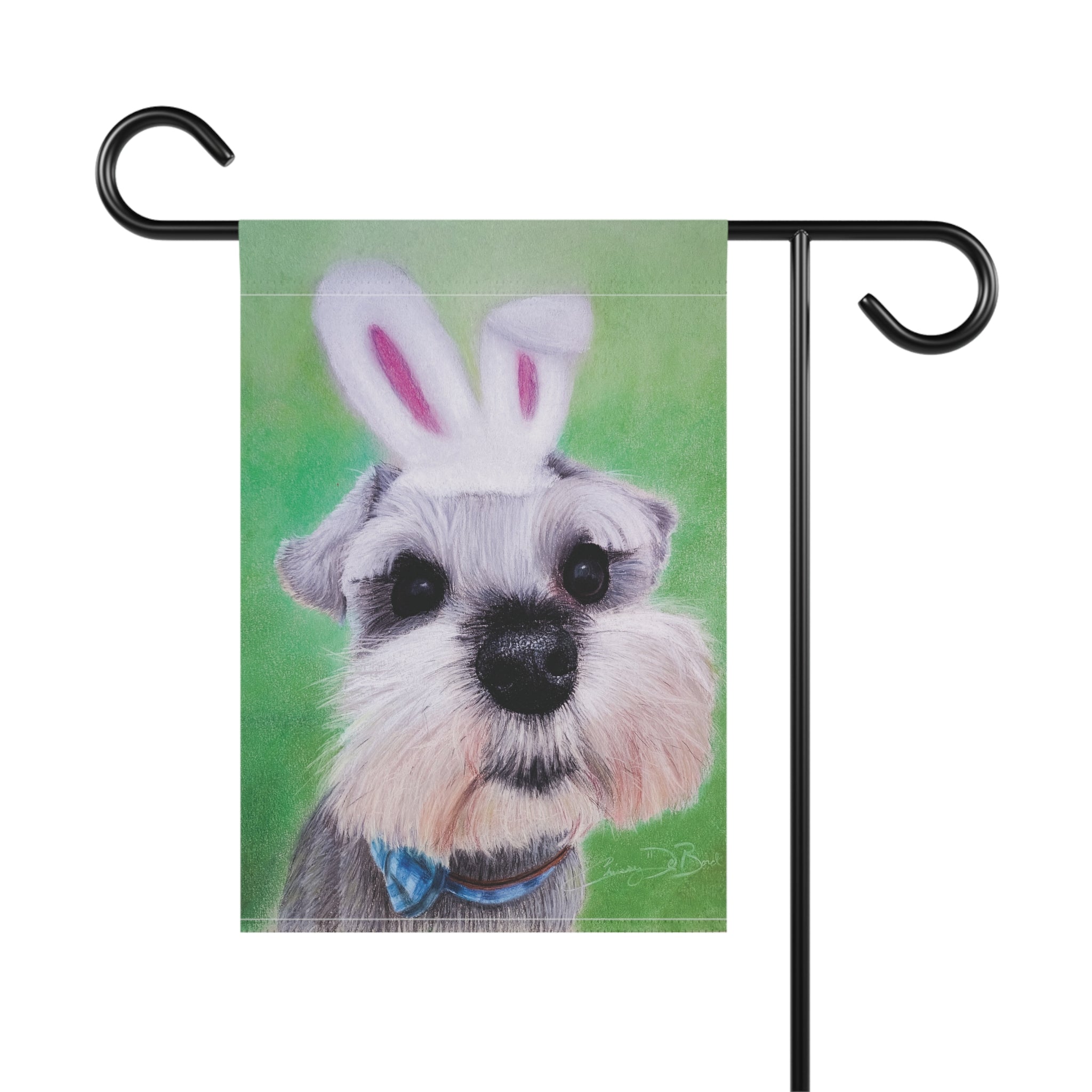 Schnauzer Bunny Garden Flag