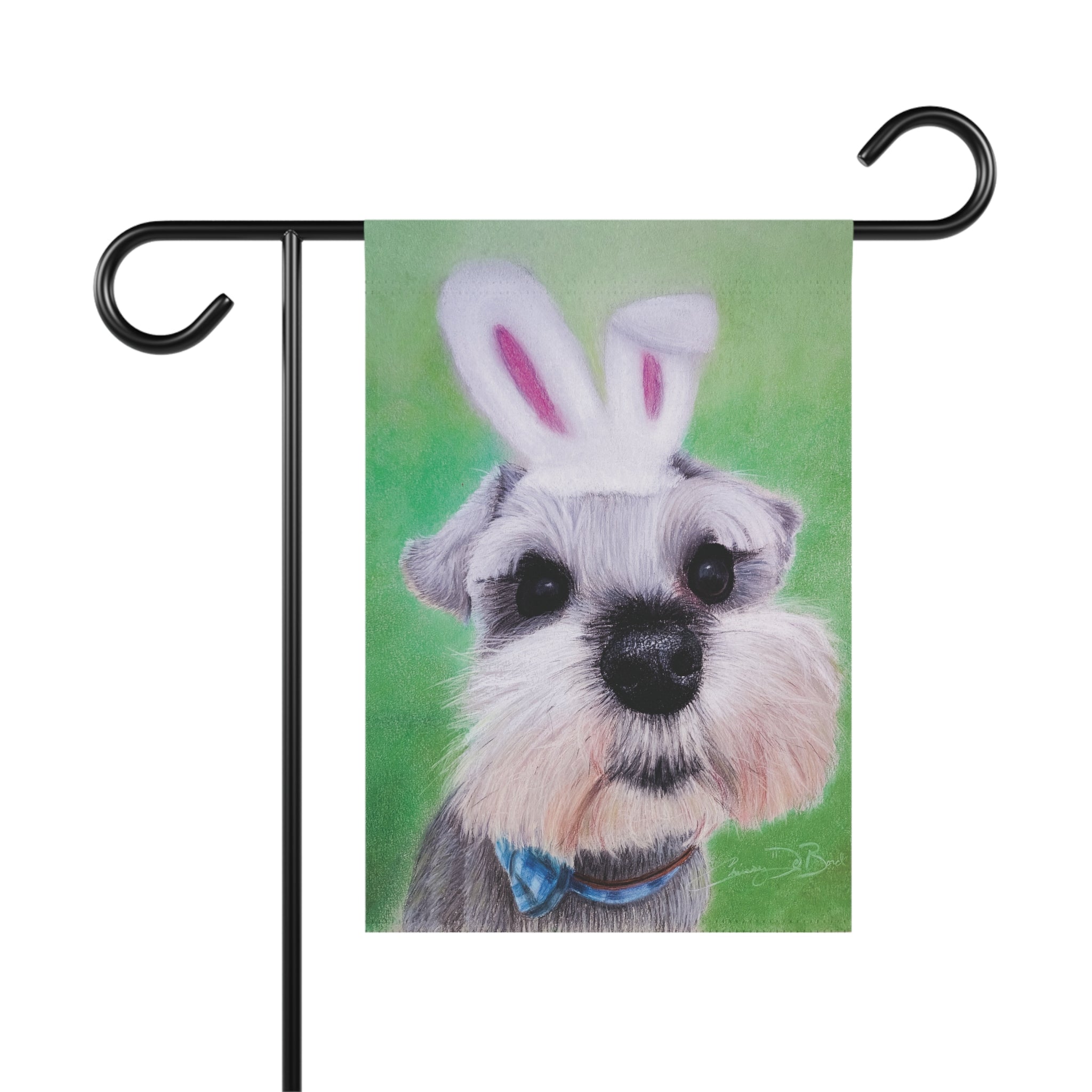 Schnauzer Bunny Garden Flag