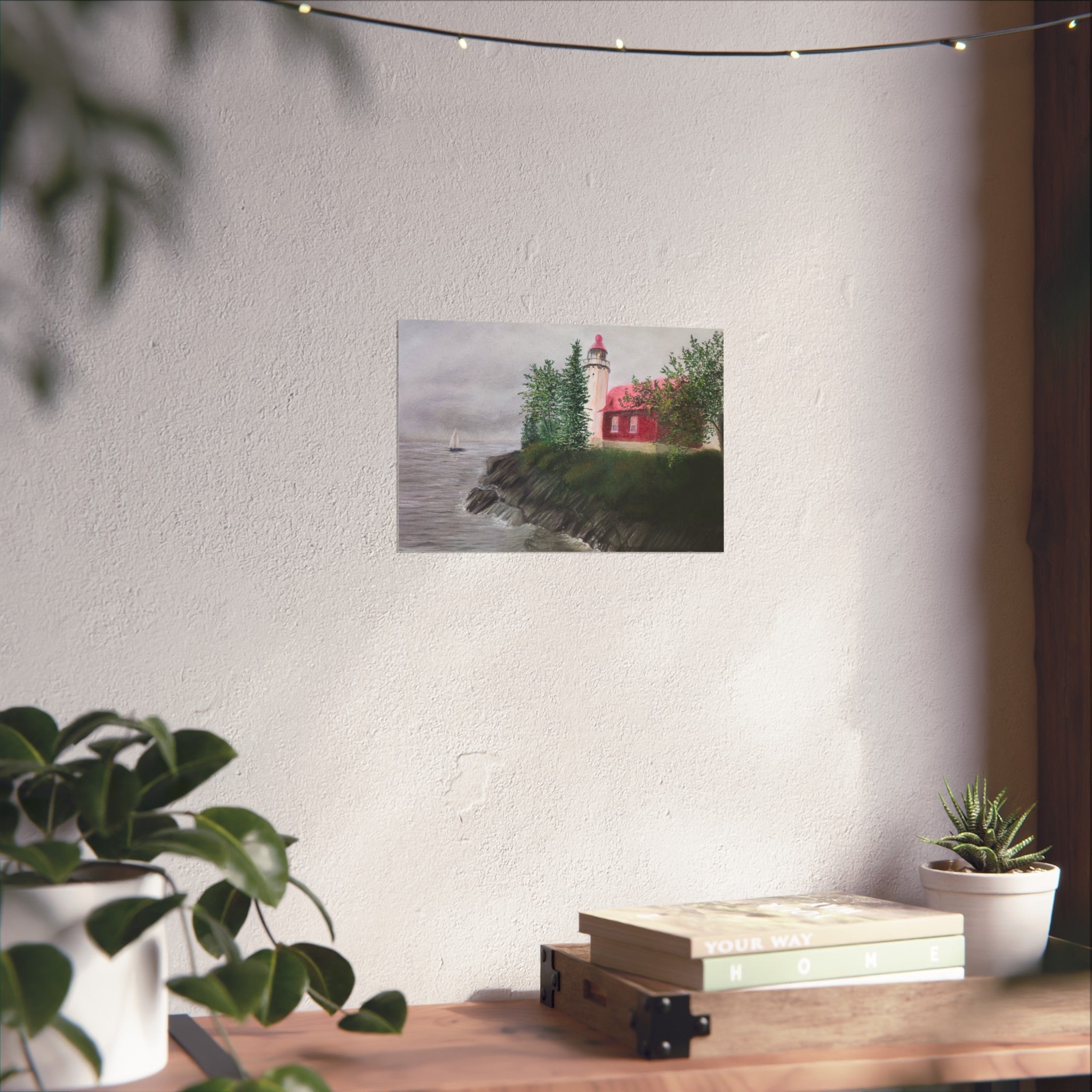 Lighthouse Cliff Fine Art Poster — Coastal Seascape Print