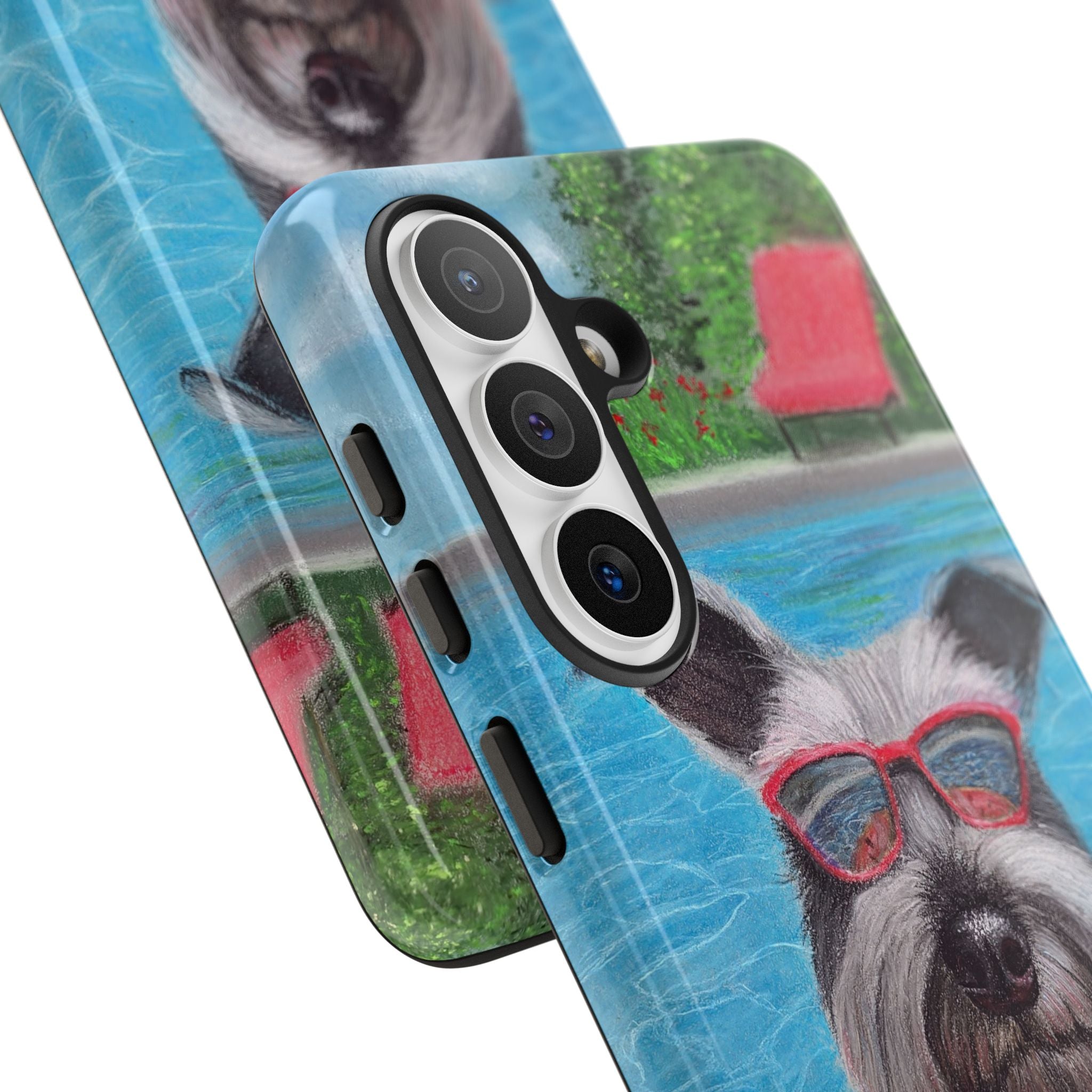 "Cool in the Pool" Phone Case — Cute Schnauzer in the Sun
