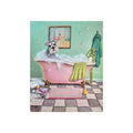 Schnauzer Bubble Bath Fine Art Poster — Whimsical Bathroom Wall Art