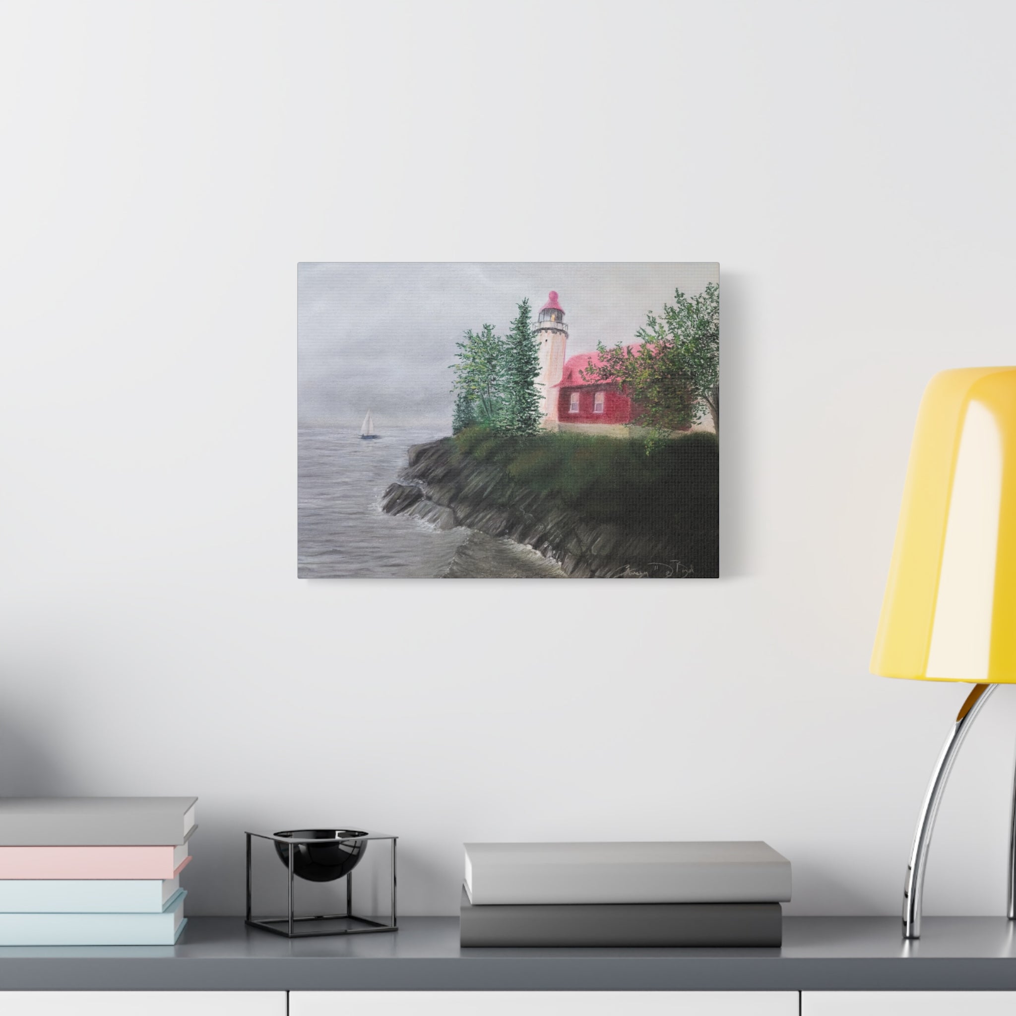 Lighthouse Coastal Canvas Print — Matte Stretched Wall Art