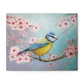 Blue Tit Bird Canvas Art — Spring Cherry Blossom Wall Decor
