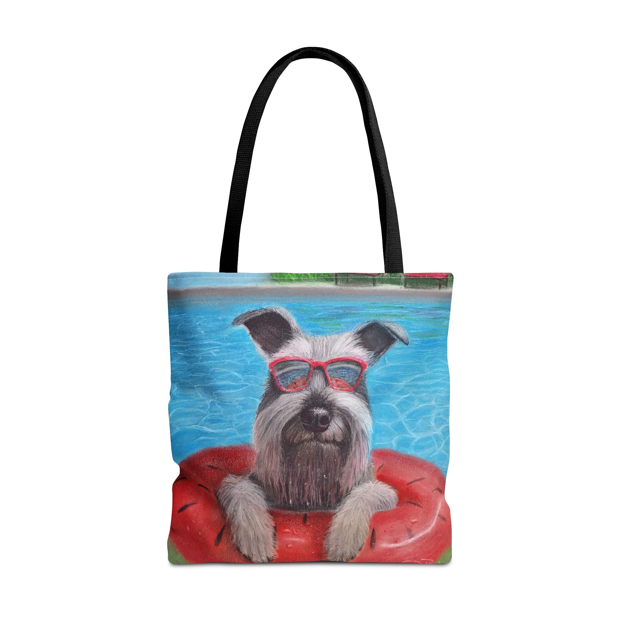 "Cool in the Pool" Schnauzer Beach Tote Bag
