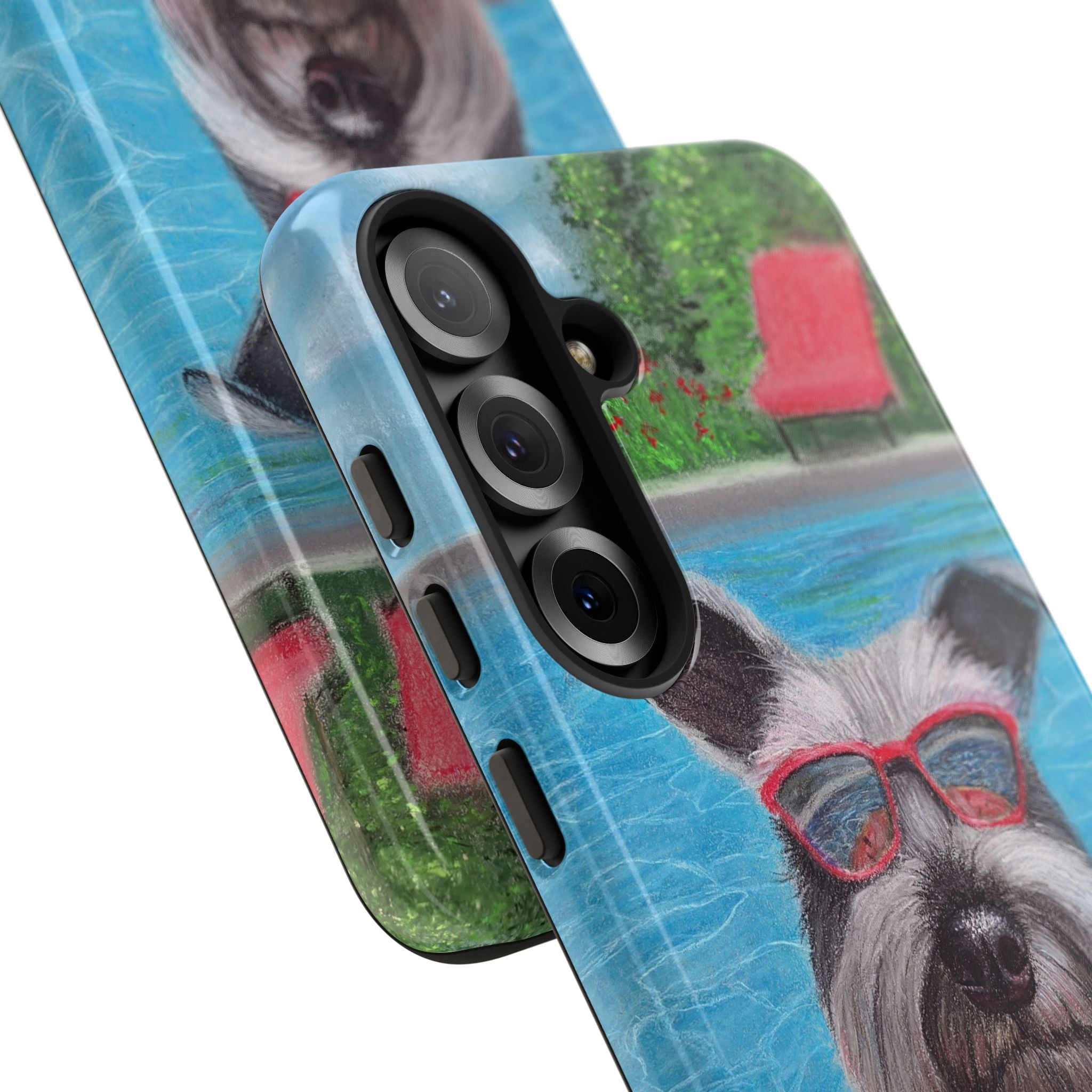 "Cool in the Pool" Phone Case — Cute Schnauzer in the Sun