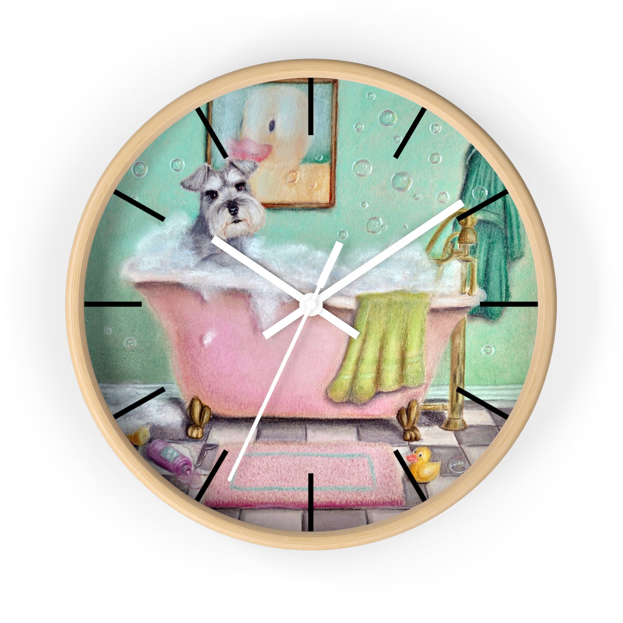 "Bath Time Bubbles" Wall Clock