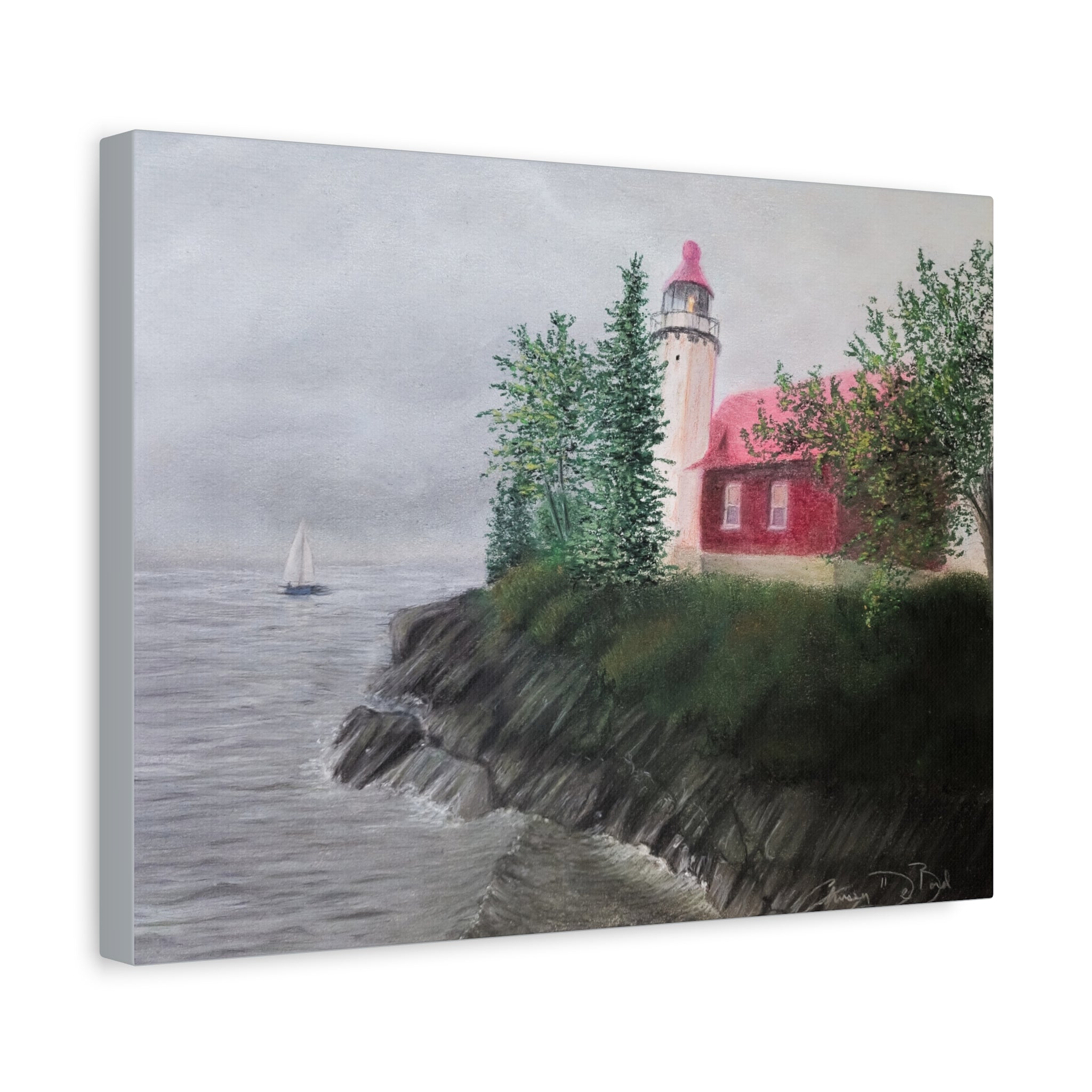 Lighthouse Coastal Canvas Print — Matte Stretched Wall Art