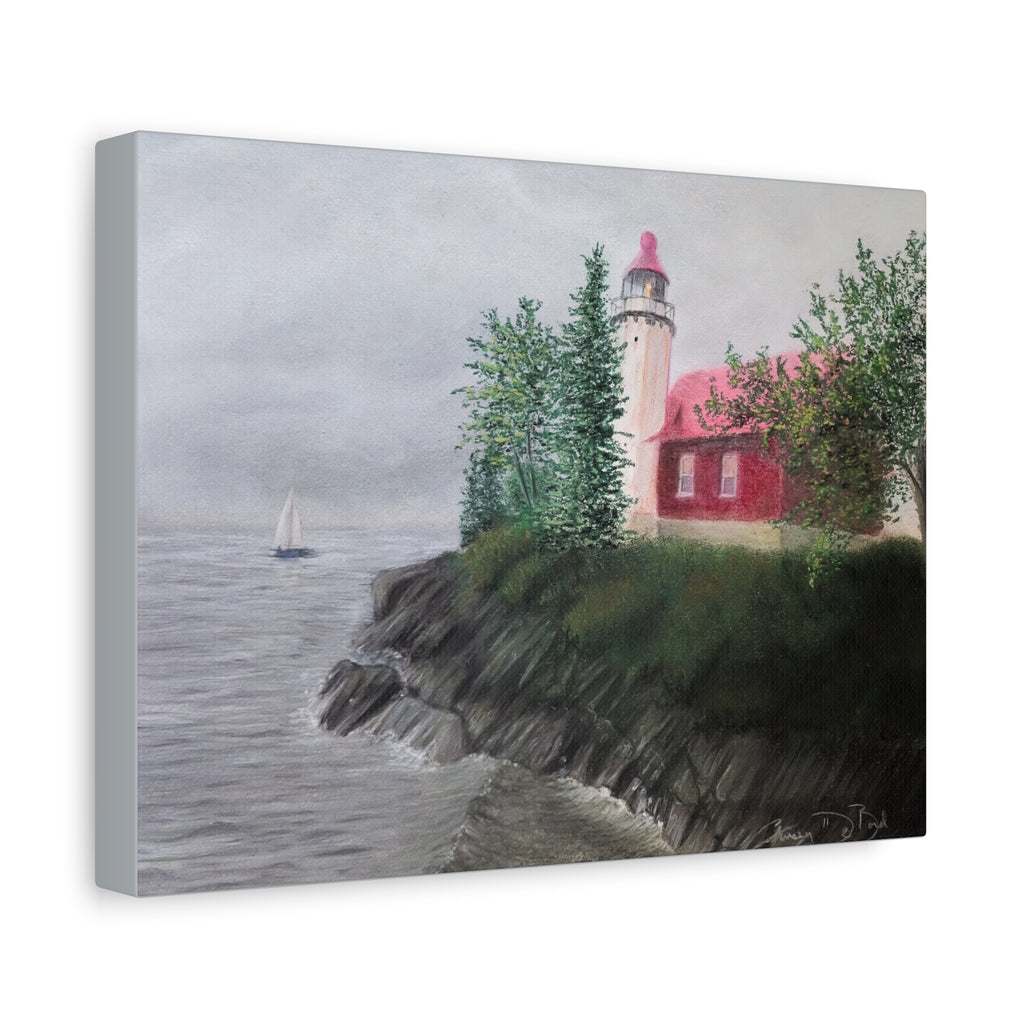Lighthouse Coastal Canvas Print — Matte Stretched Wall Art