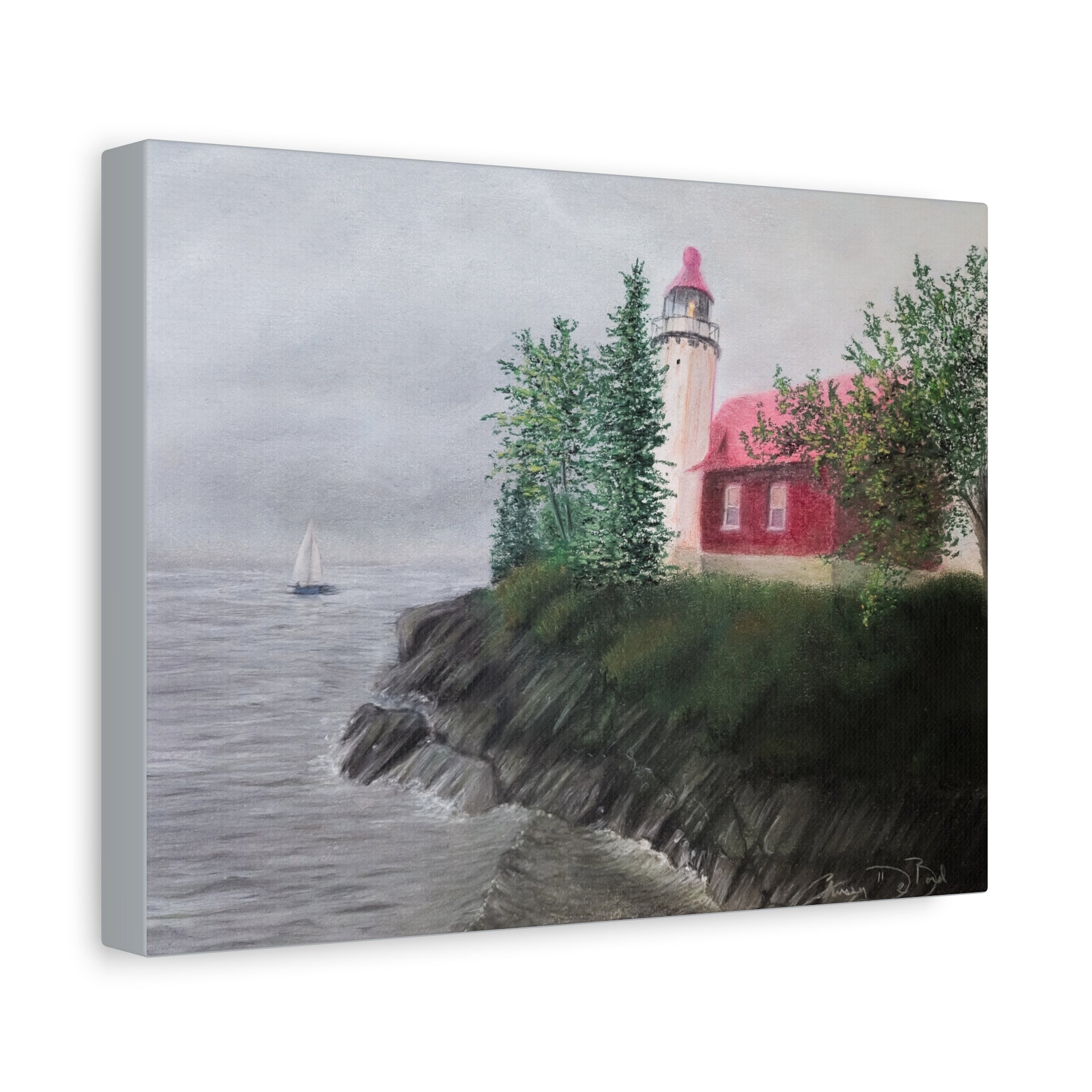 Lighthouse Coastal Canvas Print — Matte Stretched Wall Art