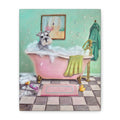 Schnauzer Bubble Bath Canvas