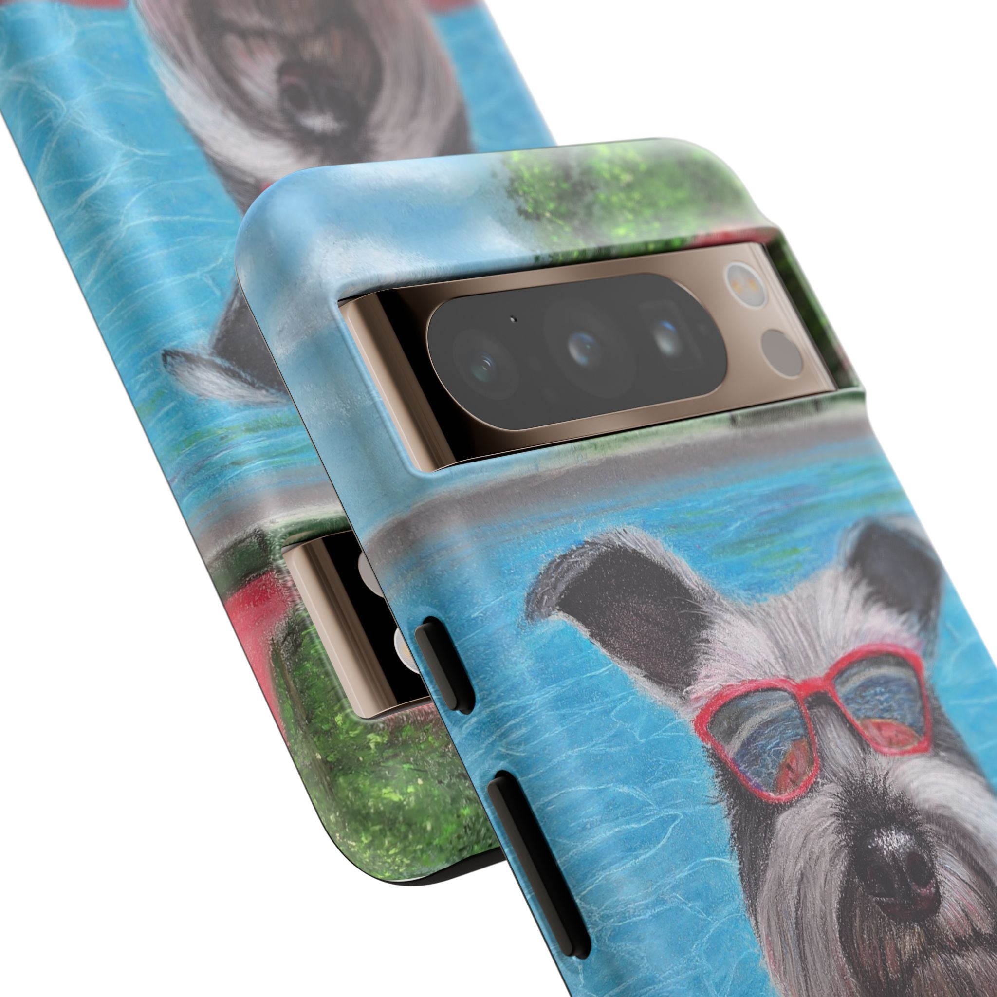 "Cool in the Pool" Phone Case — Cute Schnauzer in the Sun