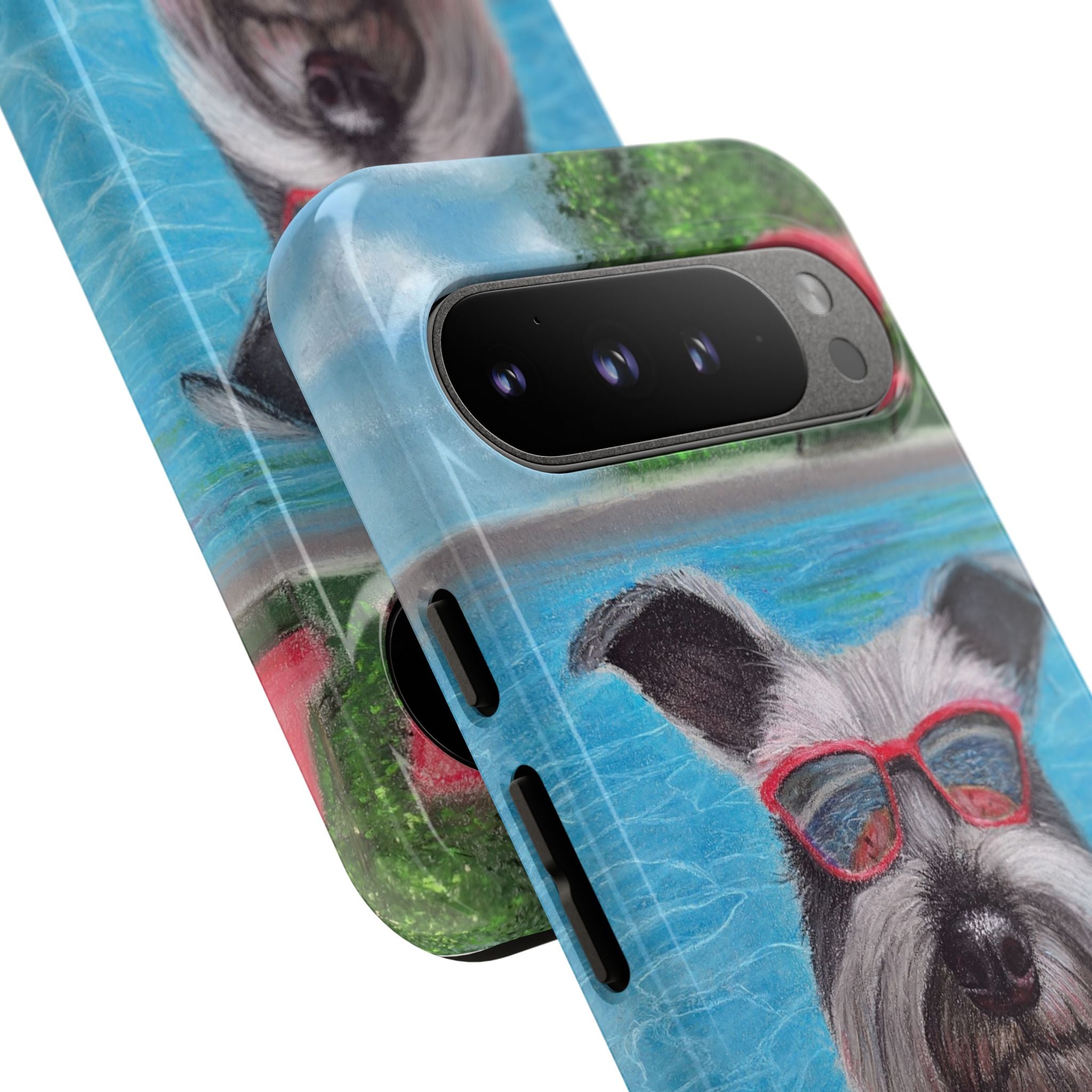 "Cool in the Pool" Phone Case — Cute Schnauzer in the Sun