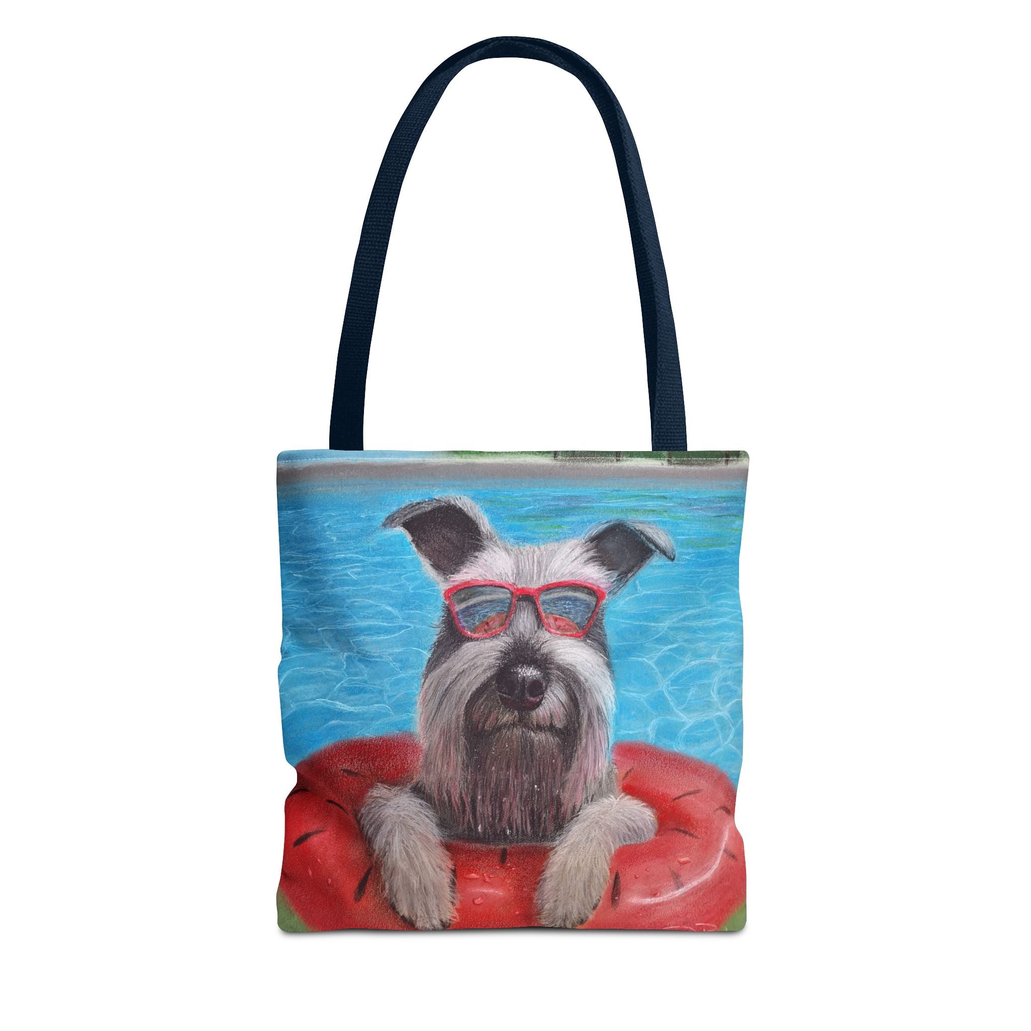 "Cool in the Pool" Schnauzer Beach Tote Bag